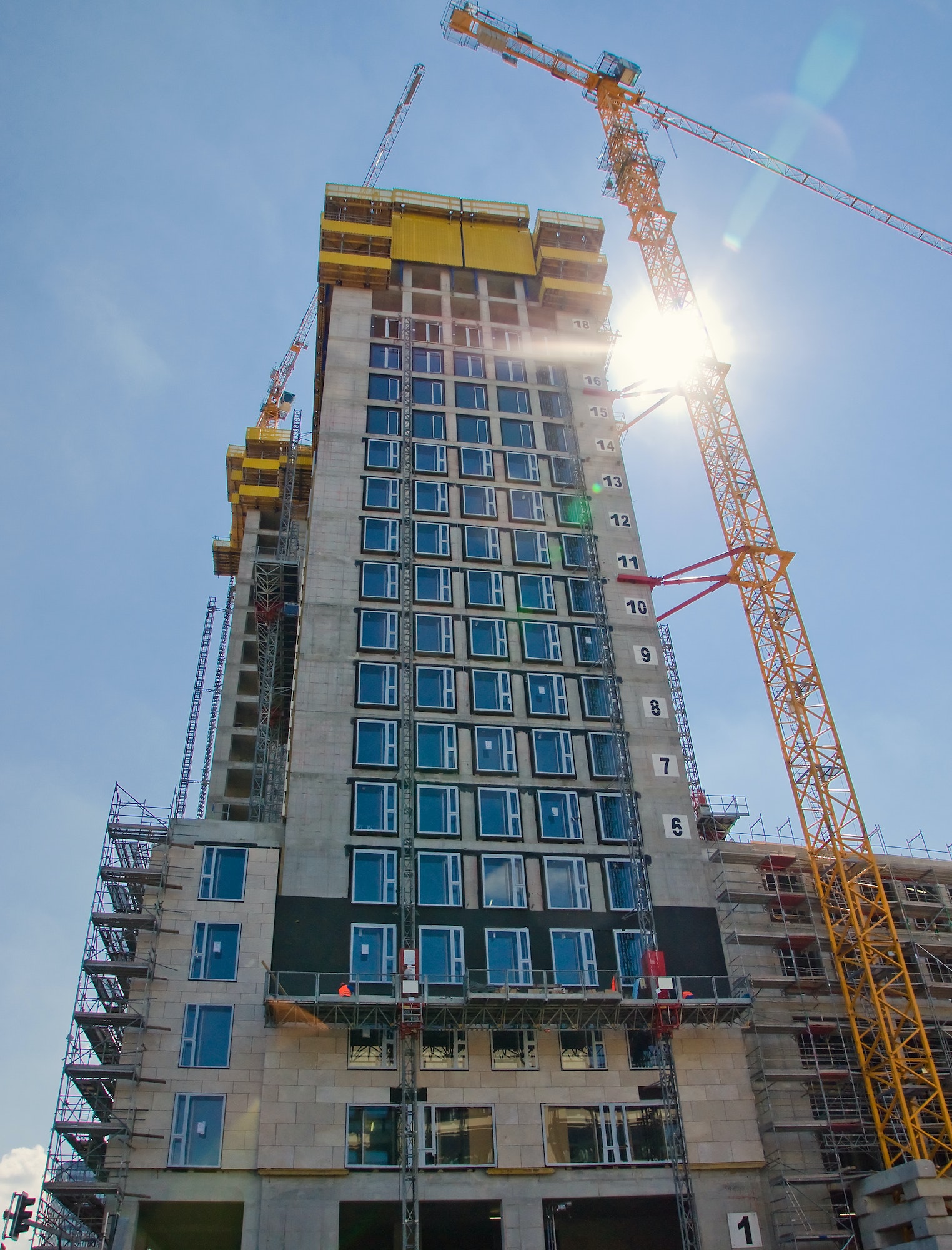 Construction of a skyscraper